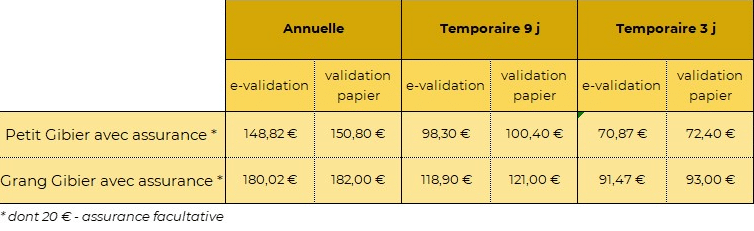 Tarif validation Calvados 23/24